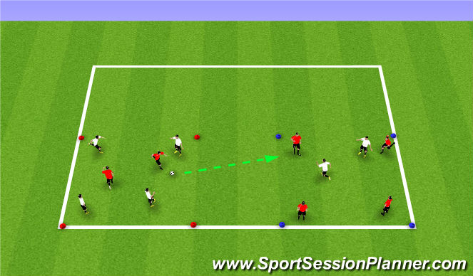 Football/Soccer Session Plan Drill (Colour): 4猜2熱身