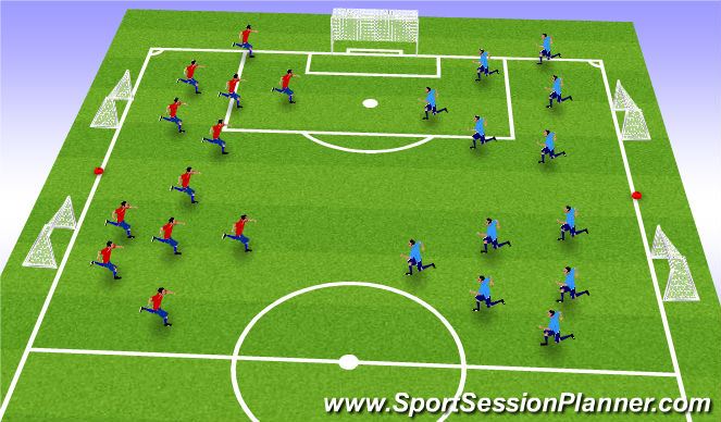 Football/Soccer Session Plan Drill (Colour): bonus 1v1 goals: SSG