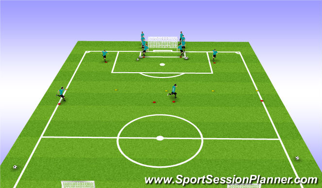 Football/Soccer Session Plan Drill (Colour): Building out of Back