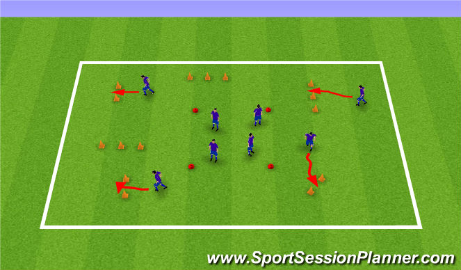Football/Soccer Session Plan Drill (Colour): Movement Prep