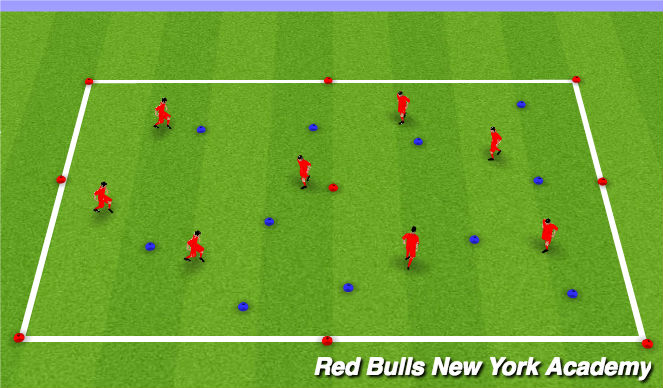 Football/Soccer Session Plan Drill (Colour): Warmup