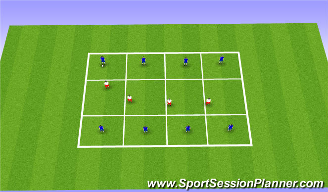 Football/Soccer Session Plan Drill (Colour): Flat defensive formation