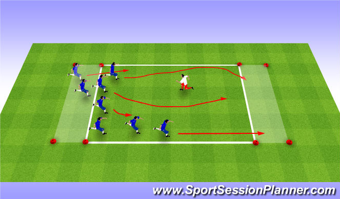 Football/Soccer Session Plan Drill (Colour): Foxes Tails