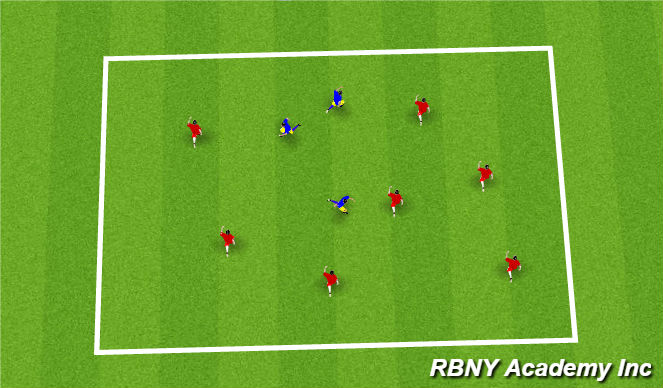 Football/Soccer Session Plan Drill (Colour): warm up tag game/Dribbling Game