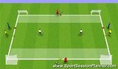 Football/Soccer: 3v2 / 3v3 to goal (rotation), Tactical: Attacking principles Difficult