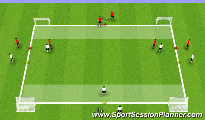 Football/Soccer Session Plan Drill (Colour): 3v3