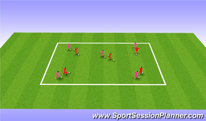 Football/Soccer Session Plan Drill (Colour): Follow The leader