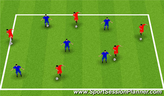 Football/Soccer Session Plan Drill (Colour): passing warm up