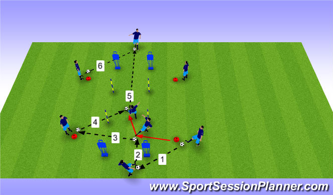 Football/Soccer Session Plan Drill (Colour): Mainz Passing Warm Up