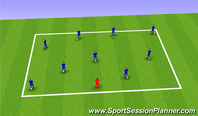 Football/Soccer Session Plan Drill (Colour): Warm up