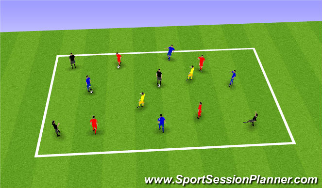 Football/Soccer Session Plan Drill (Colour): 4 players possesion