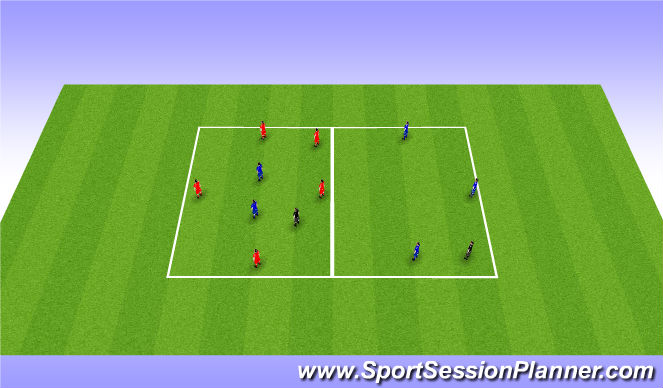 Football/Soccer Session Plan Drill (Colour): 4 vs 2 possession