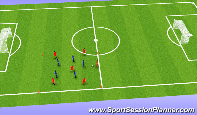 Football/Soccer Session Plan Drill (Colour): Spelövning - positioner i def