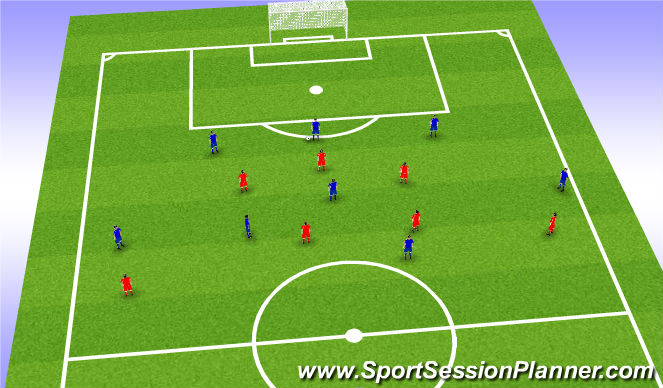Football/Soccer Session Plan Drill (Colour): Spelövning - Sista tredjedelen