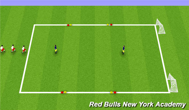 Football/Soccer Session Plan Drill (Colour): Shoot the gap x2