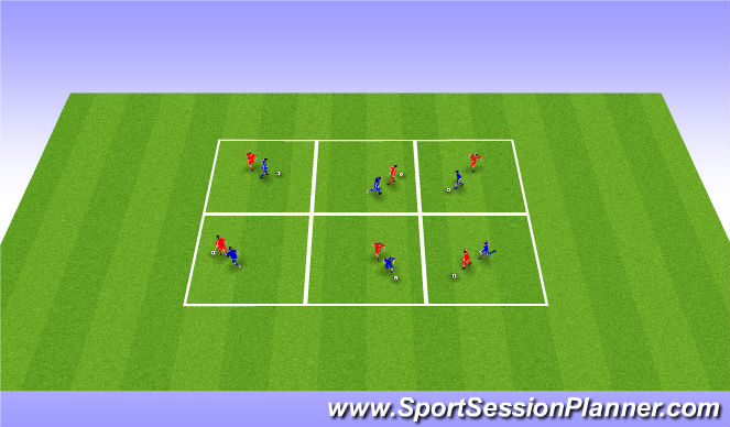 Football/Soccer Session Plan Drill (Colour): 1v1 King's Court