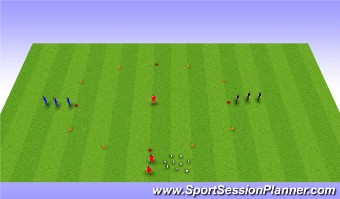 Football/Soccer Session Plan Drill (Colour): 1v2 Octagon