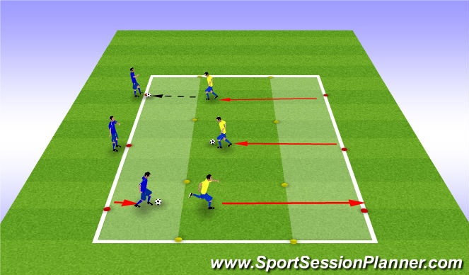 Football/Soccer Session Plan Drill (Colour): Transition corridor