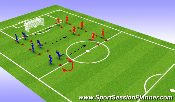 Football/Soccer Session Plan Drill (Colour): Control Drill