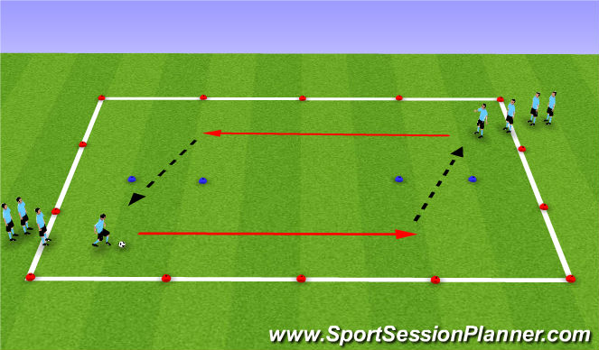 Football/Soccer Session Plan Drill (Colour): Warmup