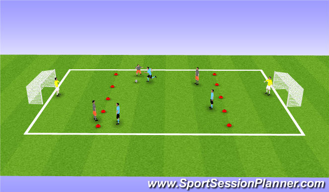 Football/Soccer Session Plan Drill (Colour): Conditioned Game