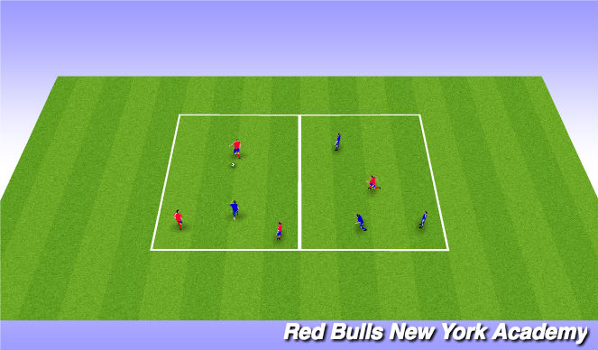 Football/Soccer Session Plan Drill (Colour): Warm up A (3v1 Rondo)