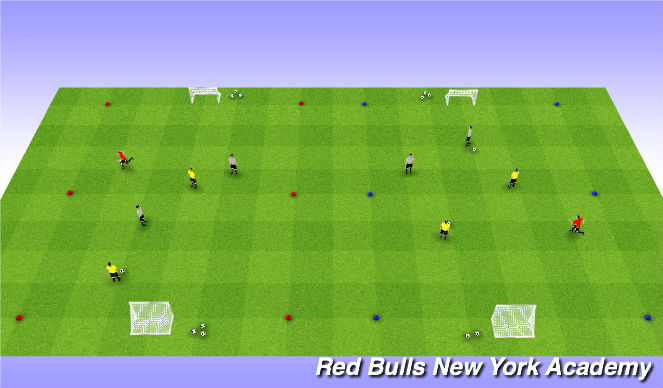 Football/Soccer Session Plan Drill (Colour): 2v2+1 Games