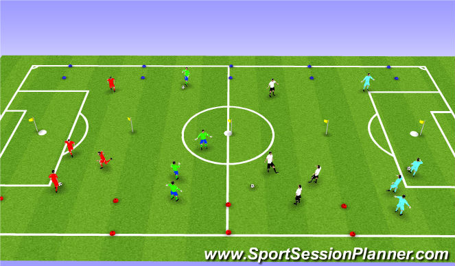Football/Soccer Session Plan Drill (Colour): Analytique : Possession (passes + reception + appui-soutien)