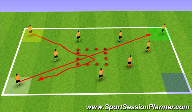 Football/Soccer Session Plan Drill (Colour): Warm Up