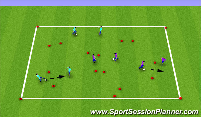 Football/Soccer Session Plan Drill (Colour): WU - P & R thru Gates