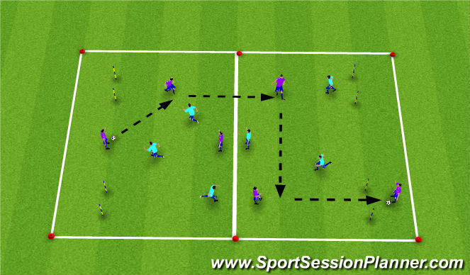 Football/Soccer Session Plan Drill (Colour): Global - Movement off the Ball