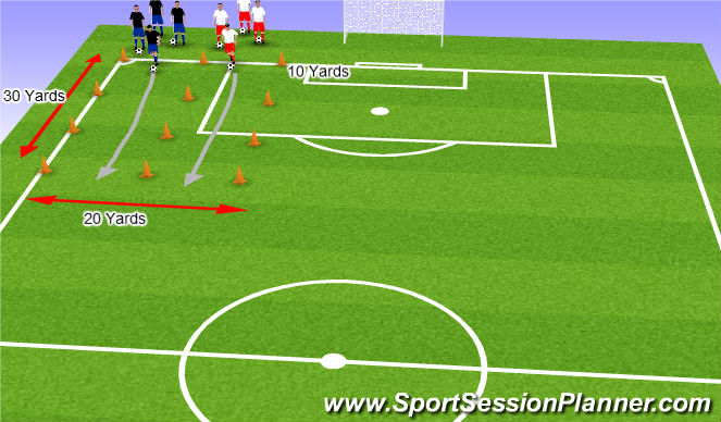 Football/Soccer Session Plan Drill (Colour): Skill Practise 1