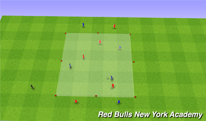 Football/Soccer Session Plan Drill (Colour): 3v3+4