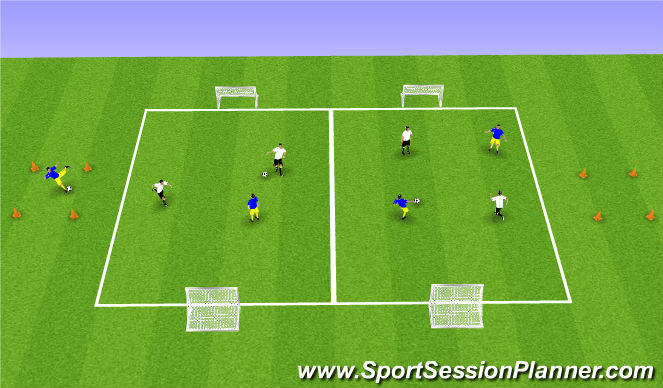 Football/Soccer Session Plan Drill (Colour): Conditioned game