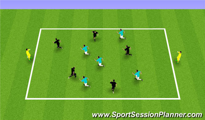 Football/Soccer Session Plan Drill (Colour): Keepaway to targets