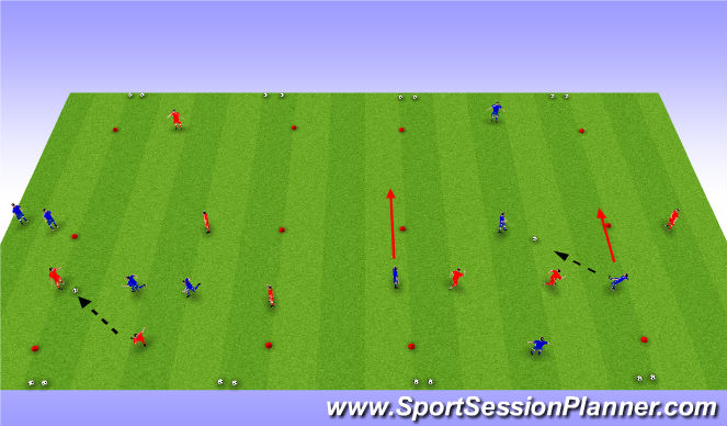 Football/Soccer Session Plan Drill (Colour): 5v2's