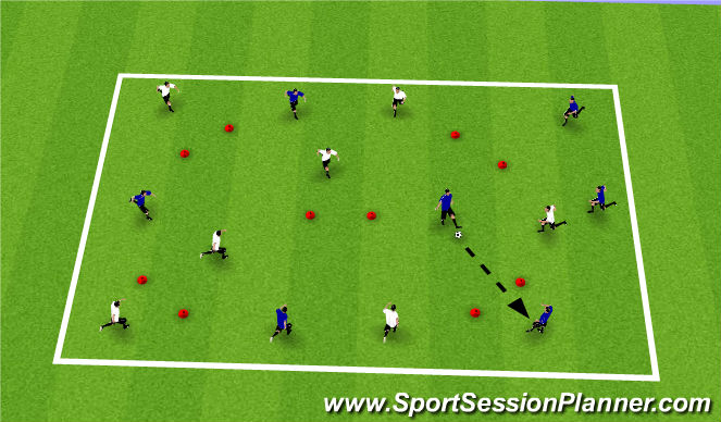 Football/Soccer Session Plan Drill (Colour): Possession game: Movement off the ball