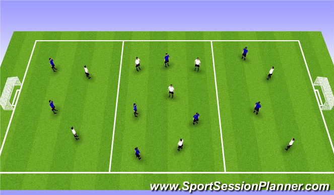 Football/Soccer Session Plan Drill (Colour): Possession game: Off the ball movement - Defence to attack