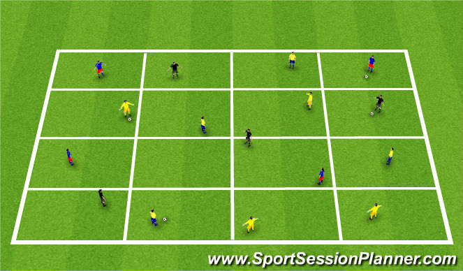 Fútbol Ejercicio del Plan de Sesiones (Color): Possession grids