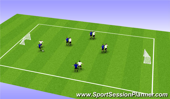 Football/Soccer Session Plan Drill (Colour): Possession game: Man Marking
