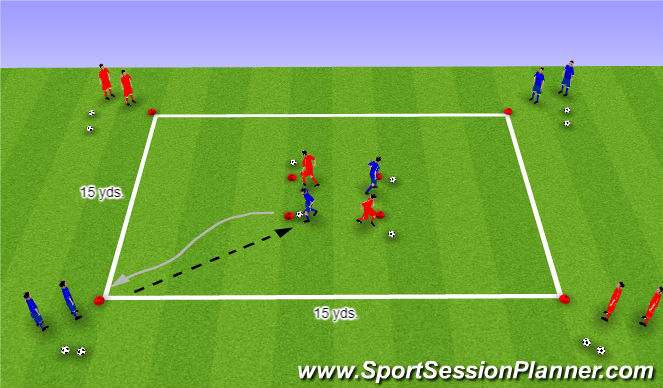 Football/Soccer Session Plan Drill (Colour): Passing and Receiving
