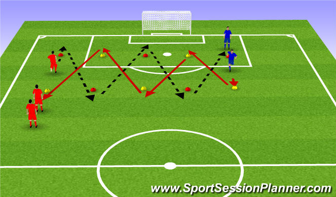 Football/Soccer Session Plan Drill (Colour): Weave Cutting