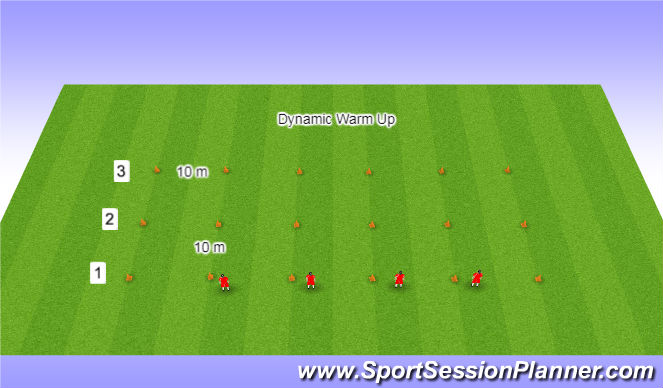 Football/Soccer Session Plan Drill (Colour): Dynamic Warm Up