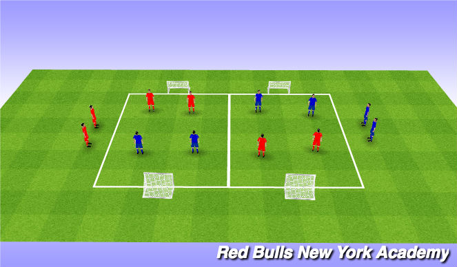 Football/Soccer Session Plan Drill (Colour): 2v2 Winner Stays on
