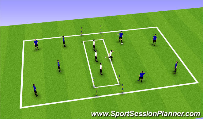 Football/Soccer Session Plan Drill (Colour): Possession + passing under pressure