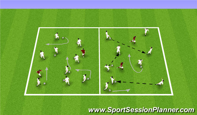 Football/Soccer Session Plan Drill (Colour): Warm-up