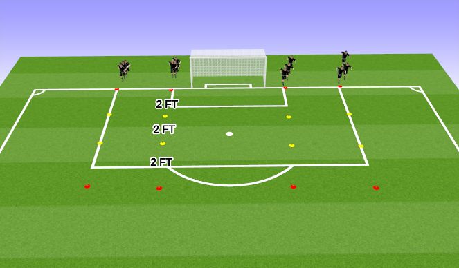 Football/Soccer Session Plan Drill (Colour): Warm up - Neural Prep (Quick Feet)