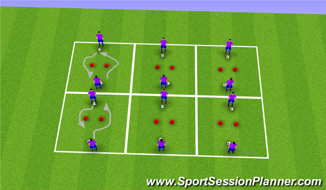 Football/Soccer Session Plan Drill (Colour): Warm Up