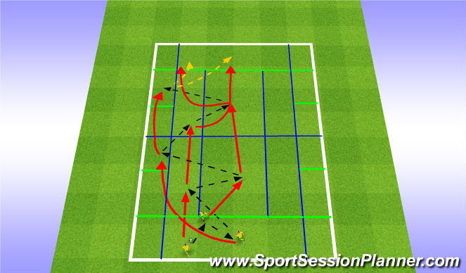 Football/Soccer Session Plan Drill (Colour): Triangulation Grid Game