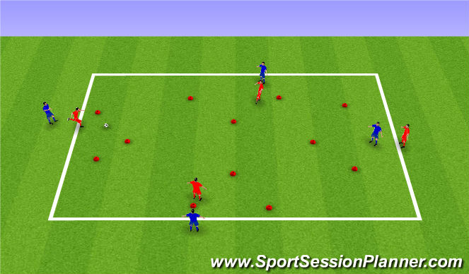 Football/Soccer Session Plan Drill (Colour): Diamond Passing
